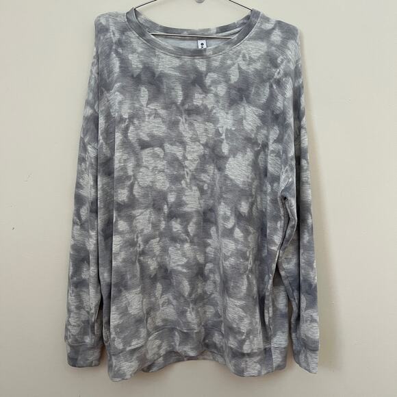 ATHLETA Studio To Street Print Sweatshirt Serene Grey Heather Size L - Picture 4 of 12